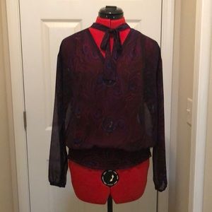 2 for $10 Michael Kors Purple Peacock Chiffon Top